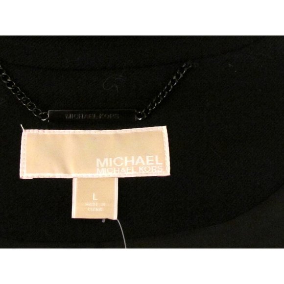 Michael Kors Black Wool Blend Designer Trench Belted Cape Size Large - Picture 9 of 11